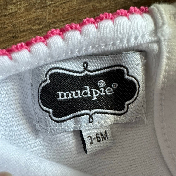 Baby Mud Pie Bodysuit 3-6 Months White Pink Green Floral - Picture 6 of 15